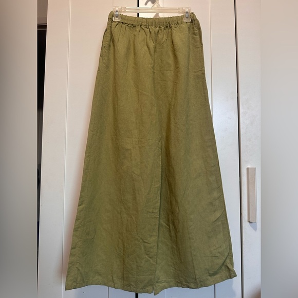 Majorelle Jazmine Pants in Green Wide-Leg Linen Blend Pants size S - Picture 6 of 11
